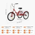 thumbnail image 6 of KFFKFF Adult Three-Wheel Bicycle 1 Speed 20/24/26 Inch Tricycles, Trike with Carbon Steel Frame, Includes Basket & Adjustable Seat, Ideal for Picnic & Shopping, Suitable for Seniors, Women, Men, 6 of 9