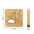 thumbnail image 3 of Moon Cloud LED Night Light 3D Wooden Luminaire Creative Bedside USB Decorative Atmosphere Lamp Table Light - FS-T2246, 3 of 5