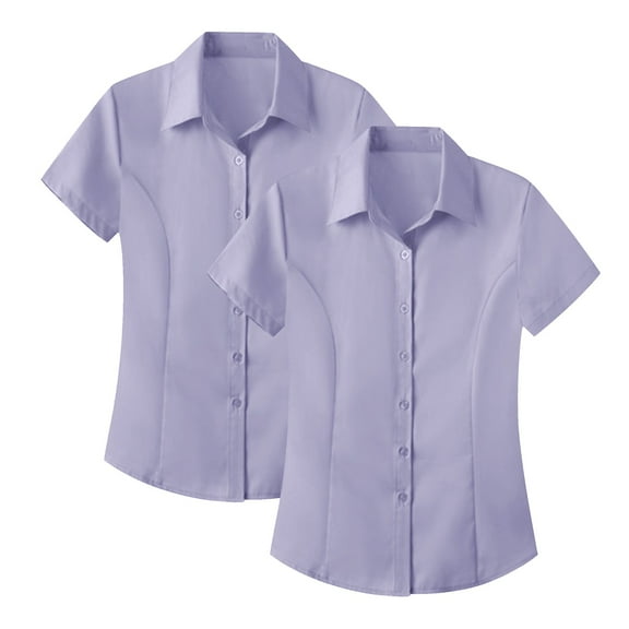 ZJXFGS Womens Button Down Shirts Business Button Down Shirts for Women Work Shirts for Women formal Short Sleeve Blouses Shirts Multi-color XL