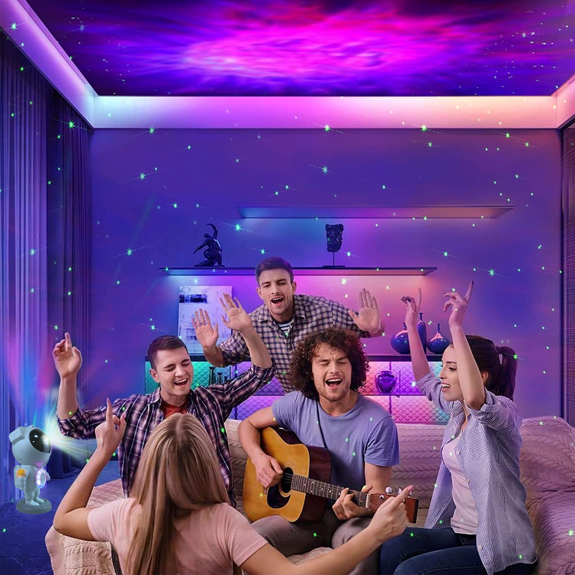 DAYBETTER Astronaut Galaxy Projector for Bedroom, Kids Night Light with Remote and Bluetooth Speaker, Star Lights for Ceiling Home Decor
