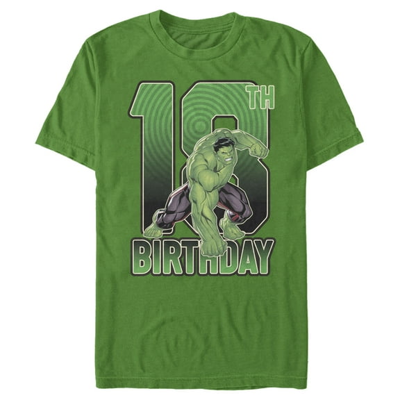 Men's Marvel Hulk Smash 18th Birthday  Graphic Tee Kelly Green Small