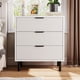thumbnail image 1 of Moderno fluted 3-cajón de anchura wood chest of cajones - almacenamiento cómoda con metal legs y anti-tipping device para dormitorio y sala de estar, 1 of 7