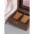 thumbnail image 4 of 1pc Vintage Dual Window Wooden Grain Leather Watch Storage Gift Box, 4 of 5