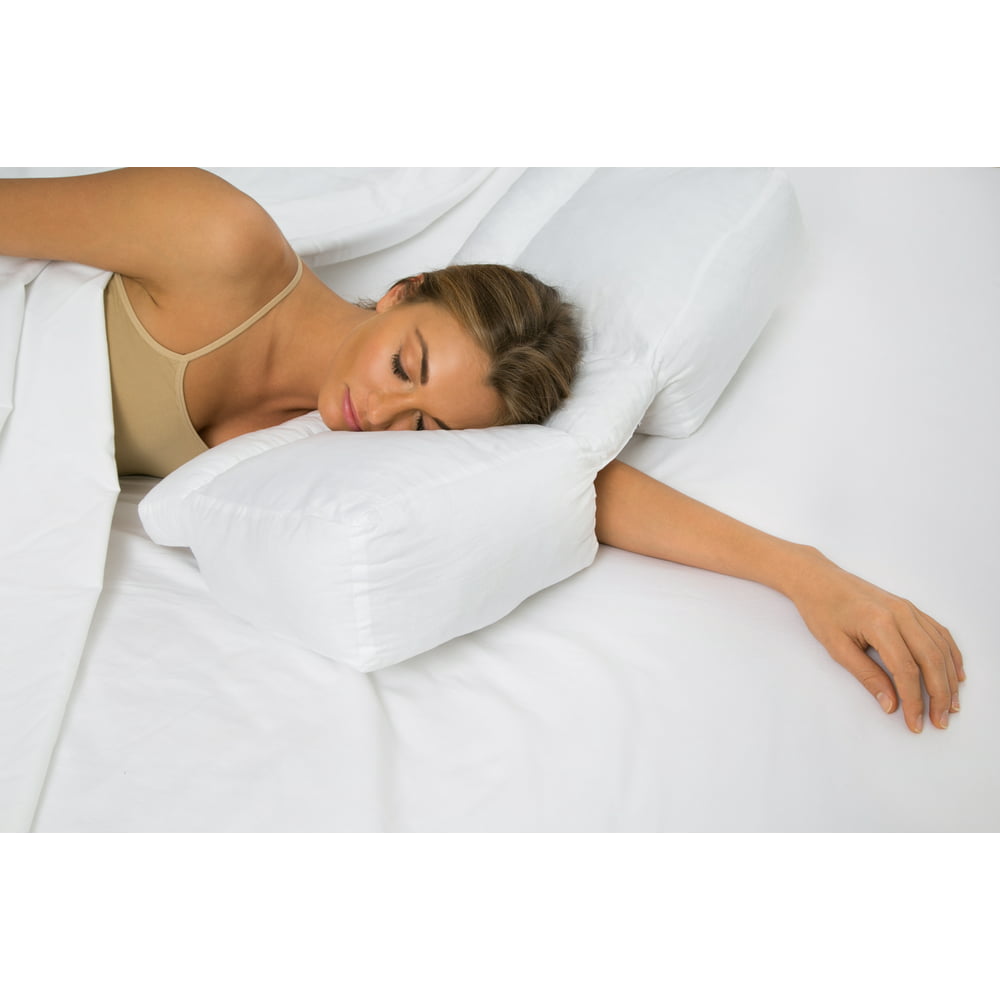 Better Sleep Pillow Gel Polyfiber Pillow Patented Arm Tunnel Design Improves Hand And Arm 