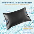 thumbnail image 4 of THXSILK Hyaluronic Acid Silk Pillowcase for Hair and Skin,22 Momme Mulberry Silk Pillowcase with Hidden Zipper,Both Side 100% Pure 6A+ Mulberry Silk Cooling Pillow Cover, King Size(20"X36"), Black, 4 of 8