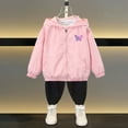 thumbnail image 5 of oqasdz Girls Jackets Spring Fall Long Sleeve Butterfly Prints Thin Fashion Coats Baby Toddler Hooded Coat Comfortable Top Jacket Outwear Size 2 Y-3 Y, 5 of 6