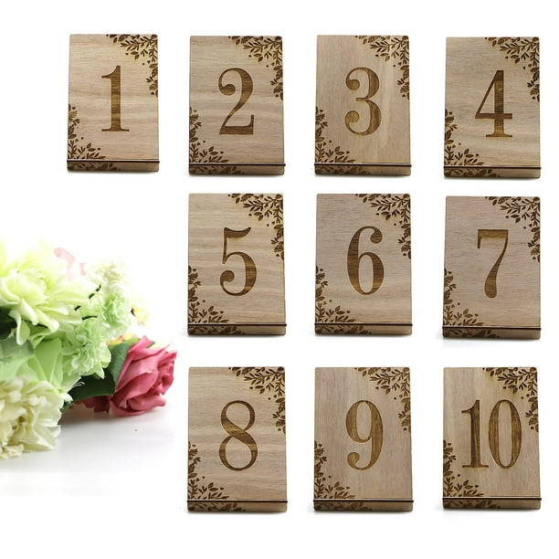 Números de mesa de boda de madera, cortados con láser y reutilizables, impresiona a tus invitados con un diseño moderno y elegante.