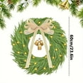 thumbnail image 4 of Miommo Pre-Lit 16 Inch Christmas Wreath, Battery Operated Artificial Holiday Wreath with Linen Bow and Golden Bells for Front Door Wall Decor Indoor Outdoor, 4 of 8