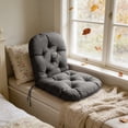 thumbnail image 6 of Waterproof Rocking Chair Cushion 48" x 24" x 6" Non-Slip Rattan Wicker Chair Cushion Memory Foam Swivel Rocker Seat Pad with Straps for Outdoor Furniture Patio Indoor Bedroom Porch (Dark Gray), 6 of 7