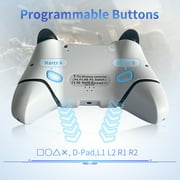 Wireles Game Controller for P4/Pro/PC/Slim, Bluetooth Gamepad Remote Joystick with LED Light Turbo/Dual Vibration/6-Axis Motion Sensor, White