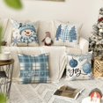 thumbnail image 2 of ZDWQFA Christmas Pillow Covers 18"x 18" Blue Farmhouse Decoration Throw Pillow Covers for Winter Holiday Sofa Bed Living Room Décor Cases Set of 4, 2 of 5