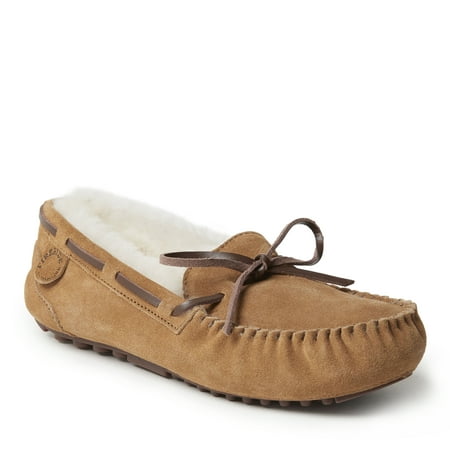 

Fireside By Dearfoams Women s Victoria Genuine Shearling Moccasin with Tie