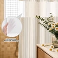 thumbnail image 3 of No Hook Shower Curtain, Beige Striped Shower Curtains for Bathroom with See Through Top Window, Modern Minimalist Stripes Farmhouse Waterproof & Washable Bath Curtain Standard 72"x72", 3 of 5
