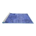 thumbnail image 2 of Ahgly Company Machine Washable Indoor Round Patchwork Blue Transitional Area Rugs, 4' Round, 2 of 4