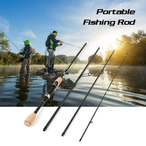 Portable Travel Fishing Rod Lightweight Carbon Fiber 4 Pieces