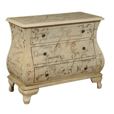 Hand Painted Corner Accent Chest - PRI 3 Drawer Accent Chest in Neutral Maci