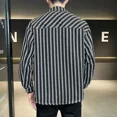 thumbnail image 4 of Ropa gráfica masculina estilo coreano camisa y blusa para hombre vintage cool rayas manga larga negro con bolsillo hipster algodón, 4 of 5