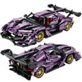 thumbnail image 4 of HI-REEKE Car Building Block Set Speed Champion Super Sports Car Building Bricks Kit for Adult Purple, 4 of 9