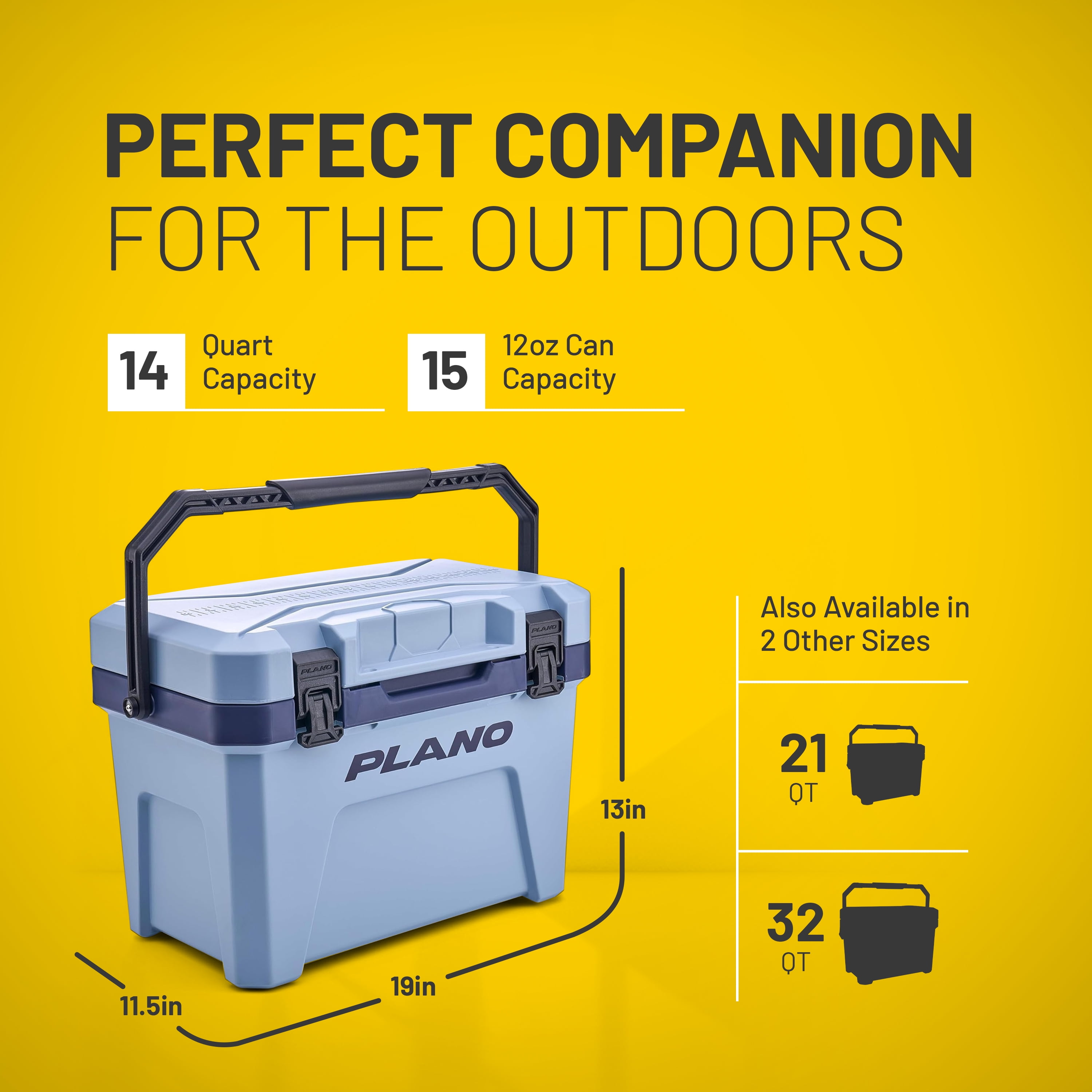 Plano Frost 14 Quart Heavy Duty Cooler w/ Built In Bottle Opener and Dry Basket, Pacific Blue