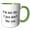 Green/White, variant on 3drose, Image of Im Not Shy I Just Dont like You Quote, 15oz Two-tone Yellow Mug