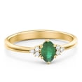 thumbnail image 1 of Birthstone Oval Ring with Shoulder Accents - Emerald (May), 1 of 5