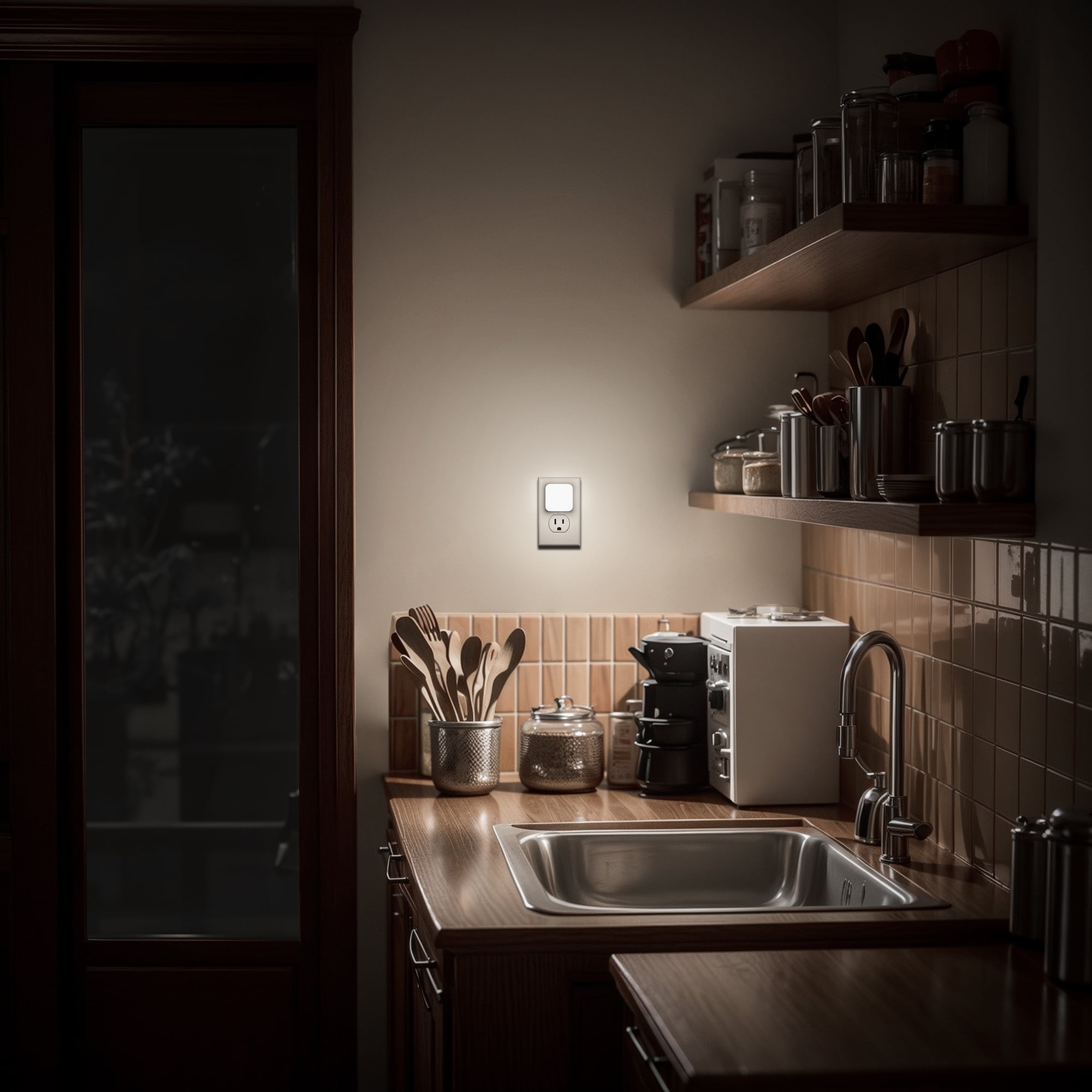 LOHASLED Set of 4 Cool White 5000K Mini LED Plug In Night Lights