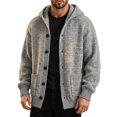 thumbnail image 7 of Ceisia Men's Hooded Button Down Knit Cardigan Long Sleeve Loose Casual Sweater Jacket With Side Pockets Gift, 7 of 7