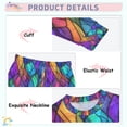 thumbnail image 3 of FORMRS Long Sleeve Top and Pants Pajama Set for Niños 2-Piece Sleepwear, Sizes 18M-8Y, Vibrant Stained Glass Pattern, 3 of 6