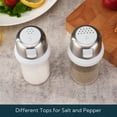 thumbnail image 7 of KTCHENDAO 2 in 1 Glass Salt Shaker with Side Pour Spout, Built-in Lid to Slow Down Dampness with Mearsuring Marks, Elegant Borosilicate Glass Salt Dispenser for Kitchen,BPA Free,4oz (White), 7 of 7