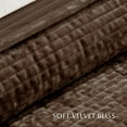 thumbnail image 5 of EVERGRACE Velvet Quilt Set Queen Size, Luxurious Soft Quilted Bedding Sets, Lightweight Velvet Comforter for All Season, Striped Channel Bedspread Coverlet with 2 Shams, Rust Brown, 5 of 8
