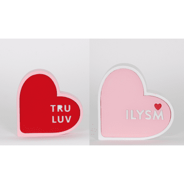 Valentine's Day Red and Pink Tru Luv and ILYSM Heart Decorations, 2 Count, by Way To Celebrate