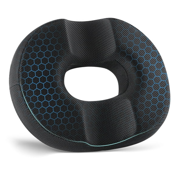 WANALIT Donut Pillow,Memory Foam Seat Chair Cushion for Men and Women,Tailbone Pain and Hemorrhoids Relief,Black