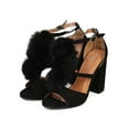 thumbnail image 5 of New Women Heart.Thentic ELENA-10 Faux Suede Peep Toe Pom Pom Block Heel Sandal, 5 of 7
