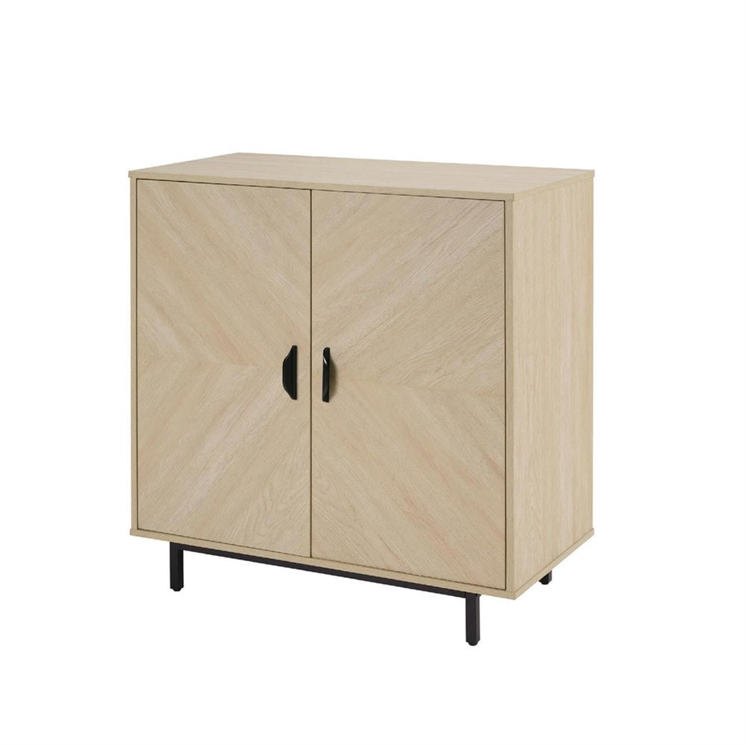 Demi Bonn Storage Cabinet with Doors, Modern Accent Cabinet,Wood Grain Decoratio Buffet Sideboards for Living Room, Kitchen, Enterway, Beige