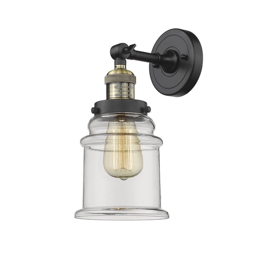 Innovations 1-LT Vintage LED Canton 6.5" Sconce - Black Antique Brass - 203-BAB-G182-LED