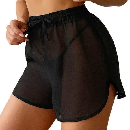 Swimsuits Bottoms Shorts for Women Wrap Mesh Beach Bikini Wraps Cover Up Ups Pants Cover Up Cover Drawstring Beach Side For Swimwear Bikinis Set Girls Shorts