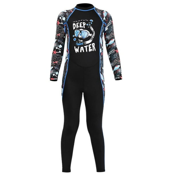 Traje de buceo de una pieza para niños Sunnimix Negro L