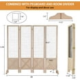 thumbnail image 2 of VINGLI Room Divider Freestanding Gridwall, 4 Panel Folding Display Board Organizer with Base Feet, Decorative Wooden Frame Wire Grid Screens for Craft Shows Events Retail, 2 of 7