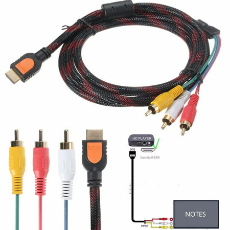 - 5FT/1.5M to 3 RCA Video/Audio AV Component Adapter Cable HD TV Adapter Converter 1080P for HDTV