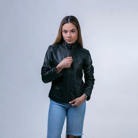 CHAMARRA ANETTE PIEL BORREGO NEGRO