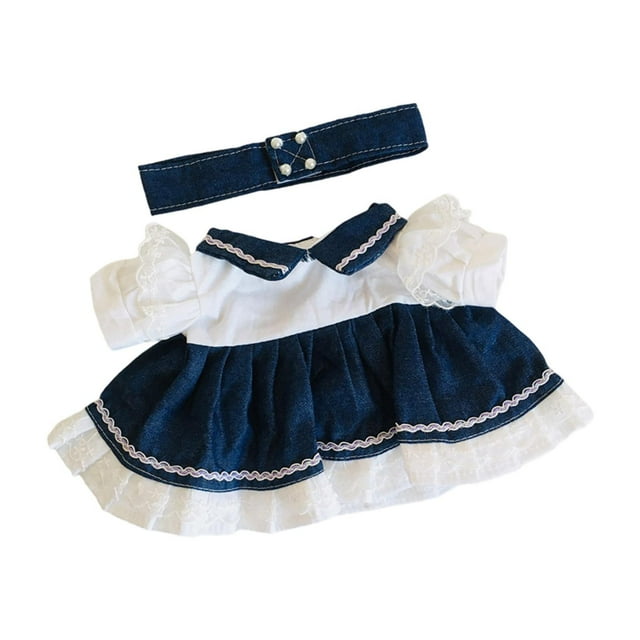 Vestidos de mezclilla con Cinturón para muñecas de moda perfke 15 pulgadas