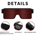 thumbnail image 5 of Gafas LED dinámicas con luz brillante, gafas con luz LED recargables por USB con neón intermitente, 11 patrones, gafas luminosas LED para fiestas, noche, 5 of 5
