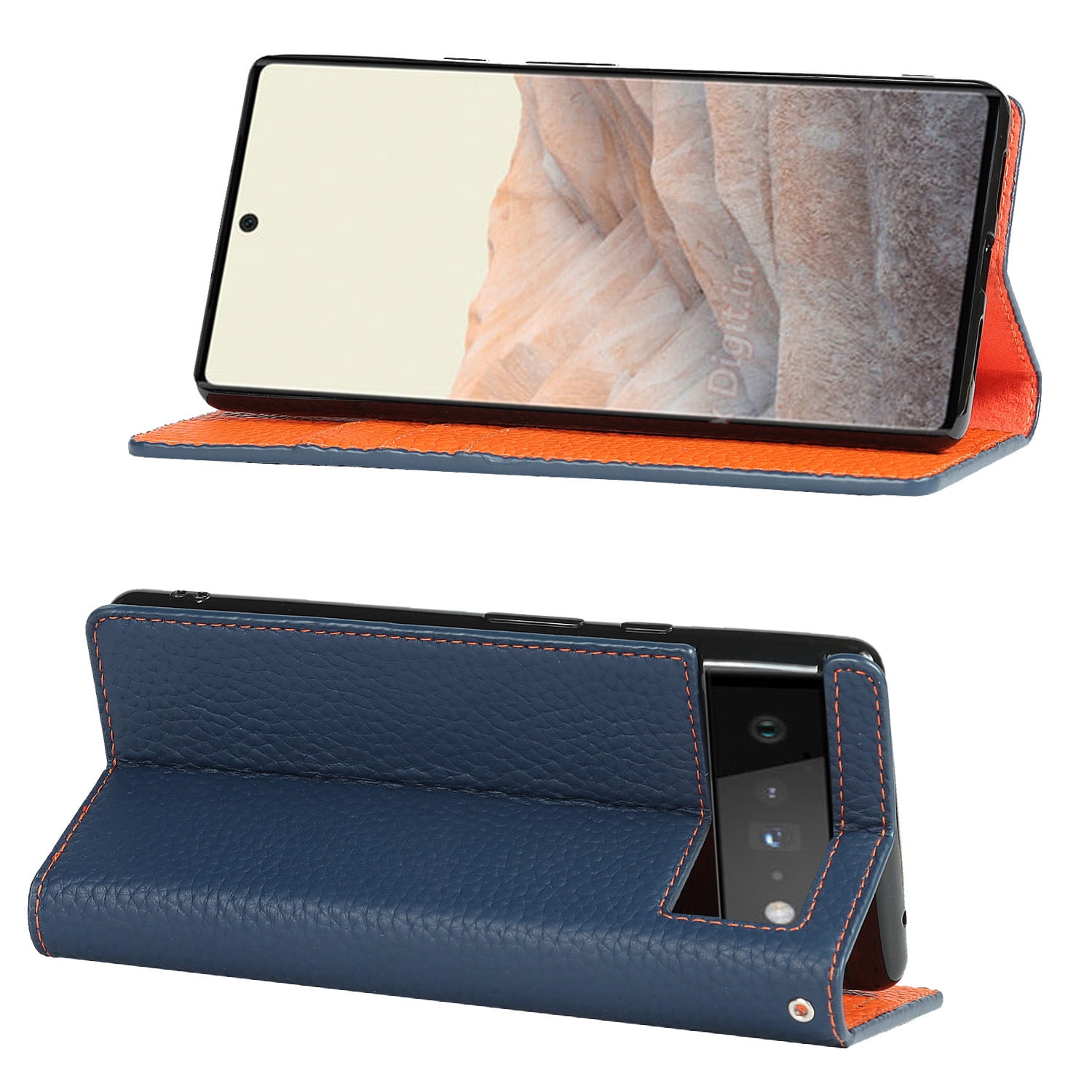 Genuine leather flip phone case for Google Pixel 9 Pro XL 9 pro 8A 7A 6A 6 XL 8pro stand wallet cover lanyard