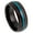 Black, variant on Black Plated Tungsten Koa Wood Turquoise Domed Ring Size 7