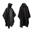 thumbnail image 1 of Poncho de lluvia unisex con capucha para adultos y mujeres con bolsillos Chubasquero de una sola pieza de PU multifuncional, 1 of 5