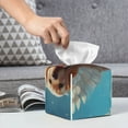 thumbnail image 6 of Fuzoiu Cute Angel Winged Dog Print Tissue Box Cover Holder, Square Leather Tissue Box,PU Leather Decorative Organizer for Tabletop, Bathroom, Car, Office, 6 of 7