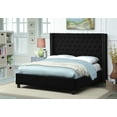 thumbnail image 1 of Black Fabric Wing Bed with Deep Button Tufting and Nailhead Details - King, 1 of 1