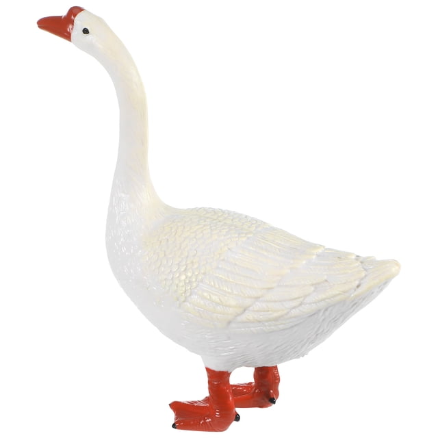 Phenofice Goose Animal Plastic Decoration for Home White Realistic Design 1Set