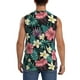 thumbnail image 4 of Fotbe Green Tropical Leaves Men's Camiseta sin Mangas Estampada para Hombres, Playera Casual para Gimnasio, Entrenamiento, Playa-Large, 4 of 7