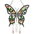 thumbnail image 3 of KY&BOSAM Crystal Butterfly Stain Glass Suncatcher Wind Chime Ornament Silver Zircon & Stained glass material & Crystal Pendant with Pressed Flower Wings Color box packing Make Happy Mother's Day Gift, 3 of 9